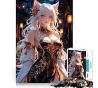 Puzzle de 1000 pièces représentant Une Fille d'anime avec des Oreilles de Renard Jeu de réflexion,découpe de précision,Bords Lisses,défi Amusant pour Passer Le Temps (38x26cm)