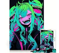 Puzzle de 1000 pièces représentant Une Fille d'anime avec des têtes de Dragon, idéal pour Les Adolescents : Bien-être Mental, détente et Loisirs Un Cadeau touchant aux Bords Nets (50x75cm)