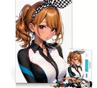 Puzzle de 1000 pièces représentant Une Fille d'anime avec Un Bandeau à Carreaux,idéal pour Les Adolescents Détente et Amusement garantis Taille Uniforme,pièces précises,activité relaxante à Faire