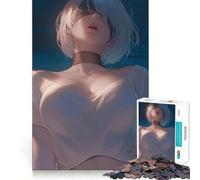 Puzzle de 1000 pièces représentant Une Fille d'anime avec Un Bandeau et Un Haut Blanc,idéal pour Les Adolescents Stimule l'esprit,Amusant,découpe Nette,Composants Robustes,activité de Groupe
