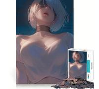 Puzzle de 1000 pièces représentant Une Fille d'anime avec Un Bandeau et Un Haut Blanc,idéal pour Les Adolescents Jeu Stimulant l'esprit,pièces de Taille Uniforme et précises,activité amusantele Soir