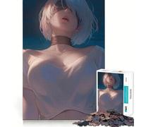 Puzzle de 1000 pièces représentant Une Fille d'anime avec Un Bandeau et Un Haut Blanc Jeu de réflexion de Haute précision,découpé avec précision,idéal pour Passer Le Temps (38x26cm)