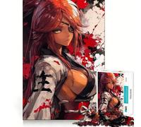 Puzzle de 1000 pièces représentant Une Fille d'anime avec Un Cache-œil Jeu de Construction Facile Ajustement Parfait Activité gratifiante pour Les Jours de Pluie (38x26cm)