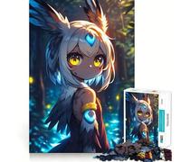 Puzzle de 1000 pièces représentant Une Fille d'anime avec Un Hibou dans Une forêt Idéal pour Les Adolescents Activité ludique et stimulante,de Haute précision,à découper et à pratiquer Parfait