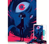 Puzzle de 1000 pièces représentant Une Fille d'anime avec Un Monstre aux Yeux géants Idéal pour Les Adolescents,ce Puzzle stimule l'imagination et Offre Un Assemblage sans Espace Un Divertissement