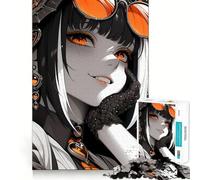 Puzzle de 1000 pièces représentant Une Fille d'anime avec Un Verre Orange,idéal pour Les Adolescents Jeu Stimulant l'esprit,Assemblage Solide et sécurisé,activité de Partage et de complicité à Faire