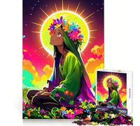Puzzle de 1000 pièces représentant une fille d'anime avec une couronne de fleurs idéal pour les adolescents : pratique du raisonnement détente et bords de qualité supérieure cadeau attentionné 38x26cm