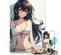 Puzzle de 1000 pièces représentant Une Fille d'anime Contre Un Mur,pour Adultes Jeu et de Coordination Découpe Laser pour Un Assemblage Parfait Activité enrichissante pour Les Jours de Pluie 38x26cm