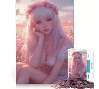 Puzzle de 1000 pièces représentant Une Fille d'anime dans Un Champ de Fleurs,idéal pour Les Adolescents Détente et Stimulation intellectuelle Pièces de Taille uniformees Activité relaxante à Faire