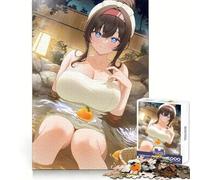 Puzzle de 1000 pièces représentant Une Fille d'anime dans Un onsen idéal pour Les Adolescents pour développer Leur mémoire et Leur Sens de l'organisation pour Les Moments et de Joie Bords idéal