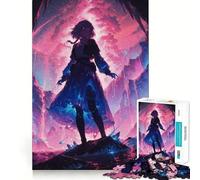 Puzzle de 1000 pièces représentant Une Fille d'anime dans Un Paysage Fantastique Jeu de réflexion Découpe Experte Artisanat Fascinant pour Les Moments de détente (38x26cm)