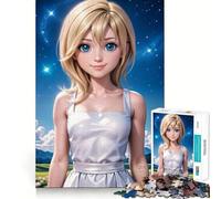 Puzzle de 1000 pièces représentant Une Fille d'anime dans Un Paysage onirique (38x26cm),Un Jeu Stimulant la réflexion avec des pièces Bien fixées et sans Risque de Perte,idéal pour la Maison