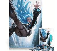 Puzzle de 1000 pièces représentant Une Fille d'anime dans Un Paysage Urbain en Chute Libre,idéal pour Les Adultes et Stimulant la réflexion Taille Uniforme,Format Voyage, pour Les Jeux