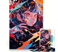 Puzzle de 1000 pièces représentant Une Fille d'anime dans Un Style Abstrait Jeu de Concentration mentale Découpe de précision Bords Lisses Activité captivante pour des soirées tranquilles (38x52cm)