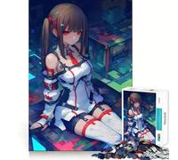 Puzzle de 1000 pièces représentant Une Fille d'anime dans Un Univers Cyberpunk Jeu de Construction Focus Ajustement Parfait sans écart Activité gratifiante pour Les Jours de Pluie (38x26cm)