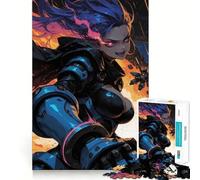 Puzzle de 1000 pièces représentant Une Fille d'anime en Armure futuriste Jeu Amusant et Facile à Transporter,idéal pour Les Voyages (38x26cm)