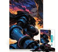 Puzzle de 1000 pièces représentant Une Fille d'anime en Armure futuriste Jeu et d'adresse Assemblage Stable,pièces Qui ne bougent Pas Un Passe-Temps agréable pour Les Longs Week-Ends 50x75cm