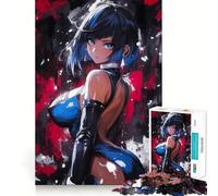 Puzzle de 1000 pièces représentant Une Fille d'anime en Body Bleu Jeu de réflexion et d'adresse Assemblage Stable,pièces Qui ne bougent Pas Un Passe-Temps agréable pour Les Longs Week-Ends (50x75cm)