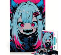 Puzzle de 1000 pièces représentant Une Fille d'anime en colère,idéal pour Adultes Jeu de mémoire et de réflexion,découpé au Laser pour Un Assemblage Parfait Cadeau Unique pour soulager Le Stress