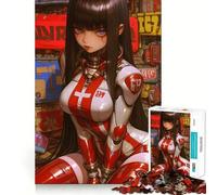 Puzzle de 1000 pièces représentant Une Fille d'anime en Combinaison de Science-Fiction,idéal pour Les Adolescents et Les Jeux vidéo Jeu de mémoire avec système de Verrouillage sécurisé,sans pièces