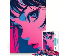 Puzzle de 1000 pièces représentant Une Fille d'anime en Gros Plan,idéal pour Adultes et Stimulant la réflexion Structure à emboîter précise,Facile à Apprendre et Amusant pour Toute la Famille 38x52cm