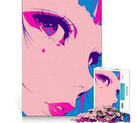 Puzzle de 1000 pièces représentant une fille d'anime en gros plan,idéal pour les adolescents Jeu stimulant l'esprit,pièces de taille uniforme et précises,activité amusante en famille le soir (38x26cm)