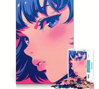 Puzzle de 1000 pièces représentant Une Fille d'anime en Gros Plan,idéal pour Les Adultes Jeu de Concentration,découpe de précision,Bords Lisses,défi Amusant pour Passer Le Temps (38x52cm)