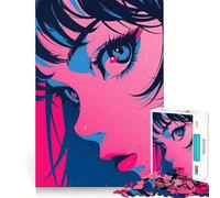 Puzzle de 1000 pièces représentant Une Fille d'anime en Gros Plan,pour Adultes Jeu et de Coordination Découpe Laser pour Un Assemblage Parfait Activité enrichissante pour Les Jours de Pluie 38x26cm