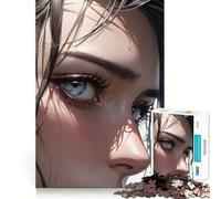 Puzzle de 1000 pièces représentant Une Fille d'anime en Gros Plan,Un Jeu de mémorisation mentale de Haute précision,Un défi cérébral interactif pour la Maison (50x75cm)