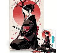 Puzzle de 1000 pièces représentant Une Fille d'anime en Kimono avec Un Katana,idéal pour Les Adolescents Détente et Stimulation intellectuelle Pièces de Taille uniformees Activité relaxante à Faire