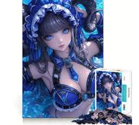 Puzzle de 1000 pièces représentant Une Fille d'anime en Maillot de Bain Bleu Un Jeu de réflexion captivant et Un Passe-Temps Fascinant pour Les Moments de détente (50x75cm)
