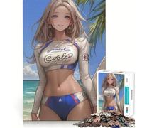 Puzzle de 1000 pièces représentant Une Fille d'anime en Maillot de Bain,idéal pour Les Adolescents Jeu de mémoire Amusant,Surface Lisse sans bavures,Cadeau d'anniversaire,Casse-tête (50x75cm)