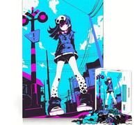 Puzzle de 1000 pièces représentant Une Fille d'anime en Milieu Urbain Jeu de réflexion Stimulant Maintien Optimal Défi cérébral interactif pour la Maison (38x26cm)