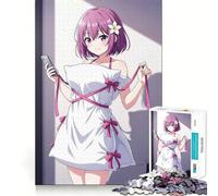 Puzzle de 1000 pièces représentant Une Fille d'anime en Robe-Coussin Tenant Un téléphone Jeu de Concentration mentale,découpe de précision,Bords Lisses,activité absorbante pour des Nuits paisibles