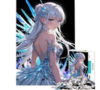 Puzzle de 1000 pièces représentant Une Fille d'anime en Robe de Cristal Idéal pour Un Anniversaire ou Noël Décoration Parfaite Jeu de Construction à Faire soi-même Convient aux Enfants de 14 Ans