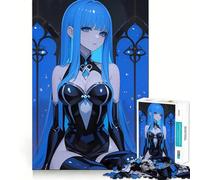 Puzzle de 1000 pièces représentant Une Fille d'anime en Robe Noire Jeu de réflexion et d'adresse Assemblage Stable,pièces Qui ne bougent Pas Un Passe-Temps agréable pour Les Longs Week-Ends (38x26cm)