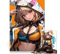 Puzzle de 1000 pièces représentant Une Fille d'anime en Sweat à Capuche Blanc,idéal pour développer Ses capacités cognitives Surface Lisse sans bavures Activité relaxante à Faire en Groupe 38x52cm