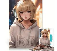 Puzzle de 1000 pièces représentant Une Fille d'anime en Sweat à Capuche,idéal pour Les Adolescents Pièces Parfaitement emboîtables,sans espaces,pour Une activité Amusante en Famille Le Soir (50x75cm)