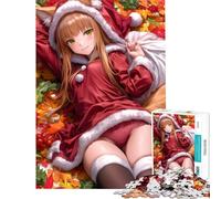 Puzzle de 1000 pièces représentant Une Fille d'anime en Tenue de Père Noël idéal pour des activités Amusantes à la Maison Une décoration Artistique et Un Jouet pour Les 14 Ans et Plus (38x52cm)