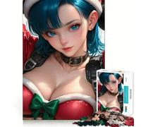 Puzzle de 1000 pièces représentant Une Fille d'anime en Tenue de Père Noël Jeu créatif et Stimulant Assemblage Facile,sans pièces détachées Activité idéale pour Partager Un Moment convivial38x52cm