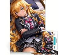 Puzzle de 1000 pièces représentant Une Fille d'anime en Uniforme Scolaire Jeu de mémoire Amusant pour Adolescents,Surface Lisse sans bavures,Cadeau d'anniversaire,Casse-tête (38x52cm)