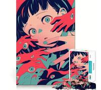 Puzzle de 1000 pièces représentant Une Fille d'anime entourée de Mains aux Yeux expressifs Jeu Amusant et Facile à Transporter (38x52cm)