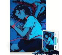 Puzzle de 1000 pièces représentant Une Fille d'anime et Un Dinosaure Jeu de réflexion,Assemblage Stable,pièces Qui ne bougent Pas Un Passe-Temps agréable pour Les Longs Week-Ends (38x26cm)