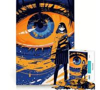 Puzzle de 1000 pièces représentant Une Fille d'anime et Un œil géant Jeu Amusant et Facile à Transporter,idéal pour Les Voyages (50x75cm)