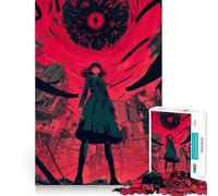 Puzzle de 1000 pièces représentant Une Fille d'anime Face à Un œil géant,idéal pour Les Adolescents Stimule l'esprit,Amusant,sans Espace,Ajustement Parfait,loisirss pour des Moments