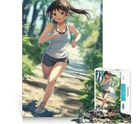Puzzle de 1000 pièces représentant Une Fille d'anime Faisant du Jogging Développe la mémoire,ludique et de qualité Professionnelle pour stimuler l'esprit (38x52cm)