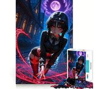 Puzzle de 1000 pièces représentant Une Fille d'anime lançant Un Sort dans Une Ruelle Sombre Jeu de Concentration mentale,découpe de précision,Bords Lisses,Jeu de Construction de Liens significatifs