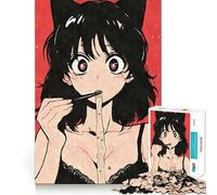 Puzzle de 1000 pièces représentant Une Fille d'anime Mangeant des Nouilles,idéal pour Les Adolescents Jeu Stimulant l'esprit,Assemblage Solide et sécurisé,activité de Partage en famille50x75cm