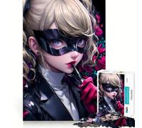 Puzzle de 1000 pièces représentant Une Fille d'anime masquée 38x26cm Jeu Anti-Stress Idéal pour Toute la Famille Cadeau Unique et Amusant