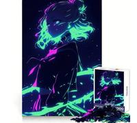Puzzle de 1000 pièces représentant Une Fille d'anime néon, idéal pour Les Adolescents Un Jouet apaisant et Amusant, aux découpes nettes et artistiques, à Collectionner (38x26cm)